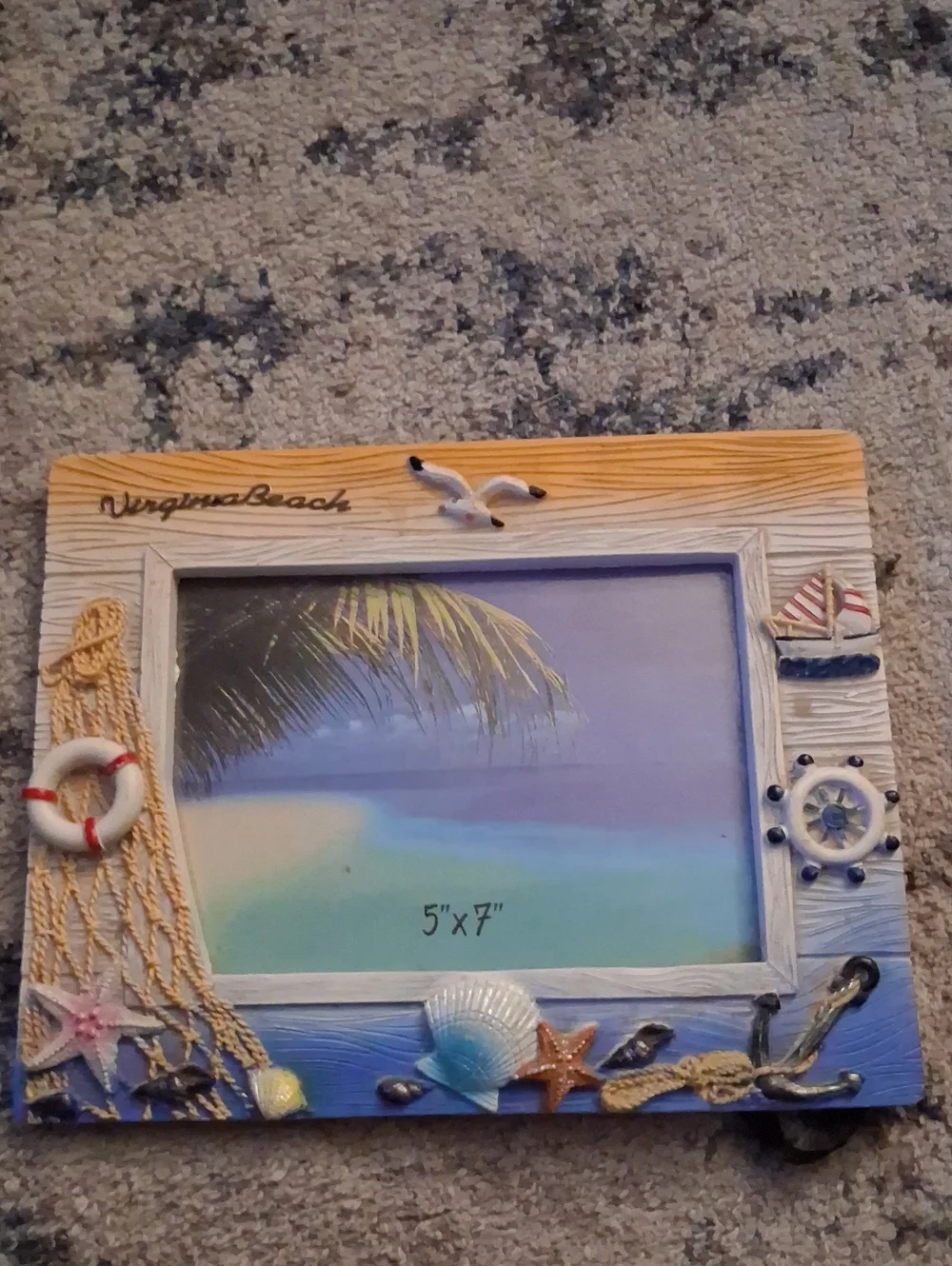 Virginia Beach Nautical 5x7 Picture Frame in Blue and White